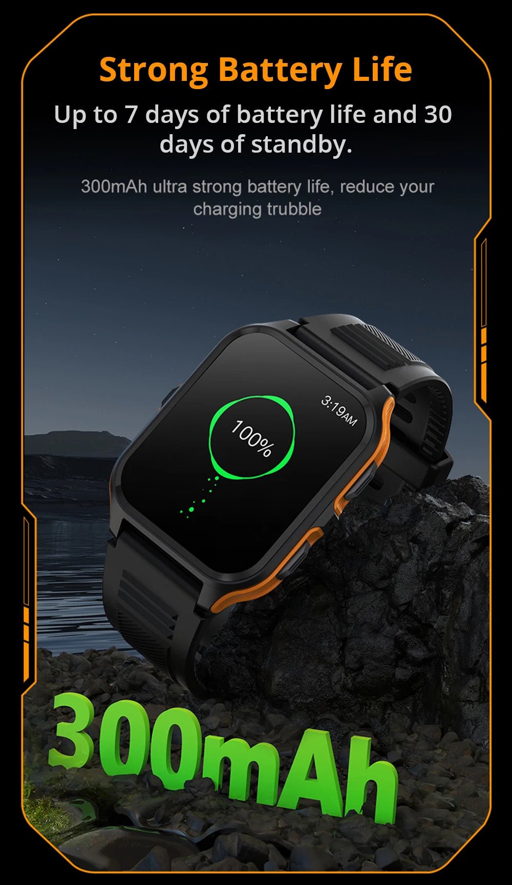 Outdoor Military Smart Watch – 1.9" Bluetooth Call Fitness Tracker - Realgroupuae