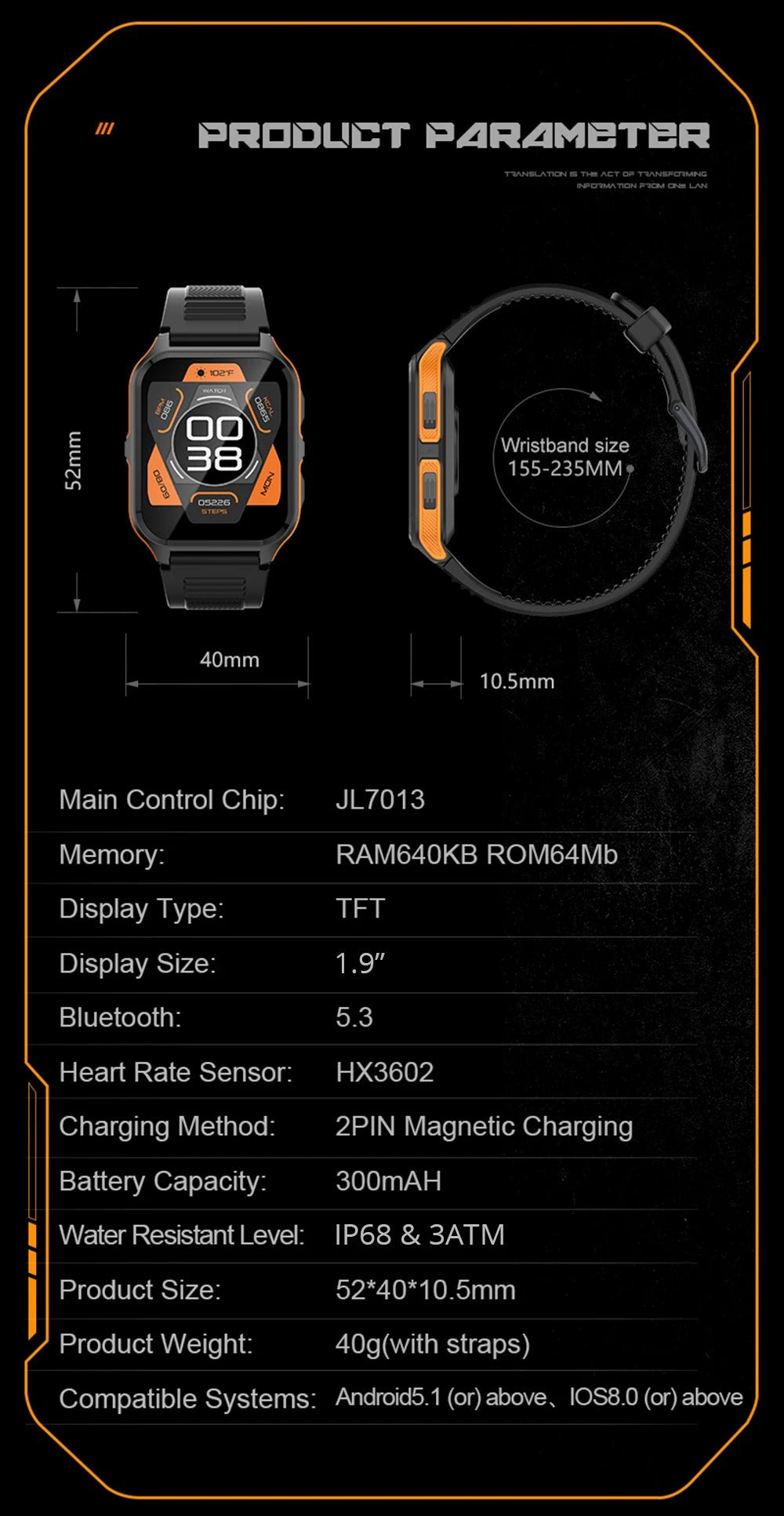 Outdoor Military Smart Watch – 1.9" Bluetooth Call Fitness Tracker - Realgroupuae