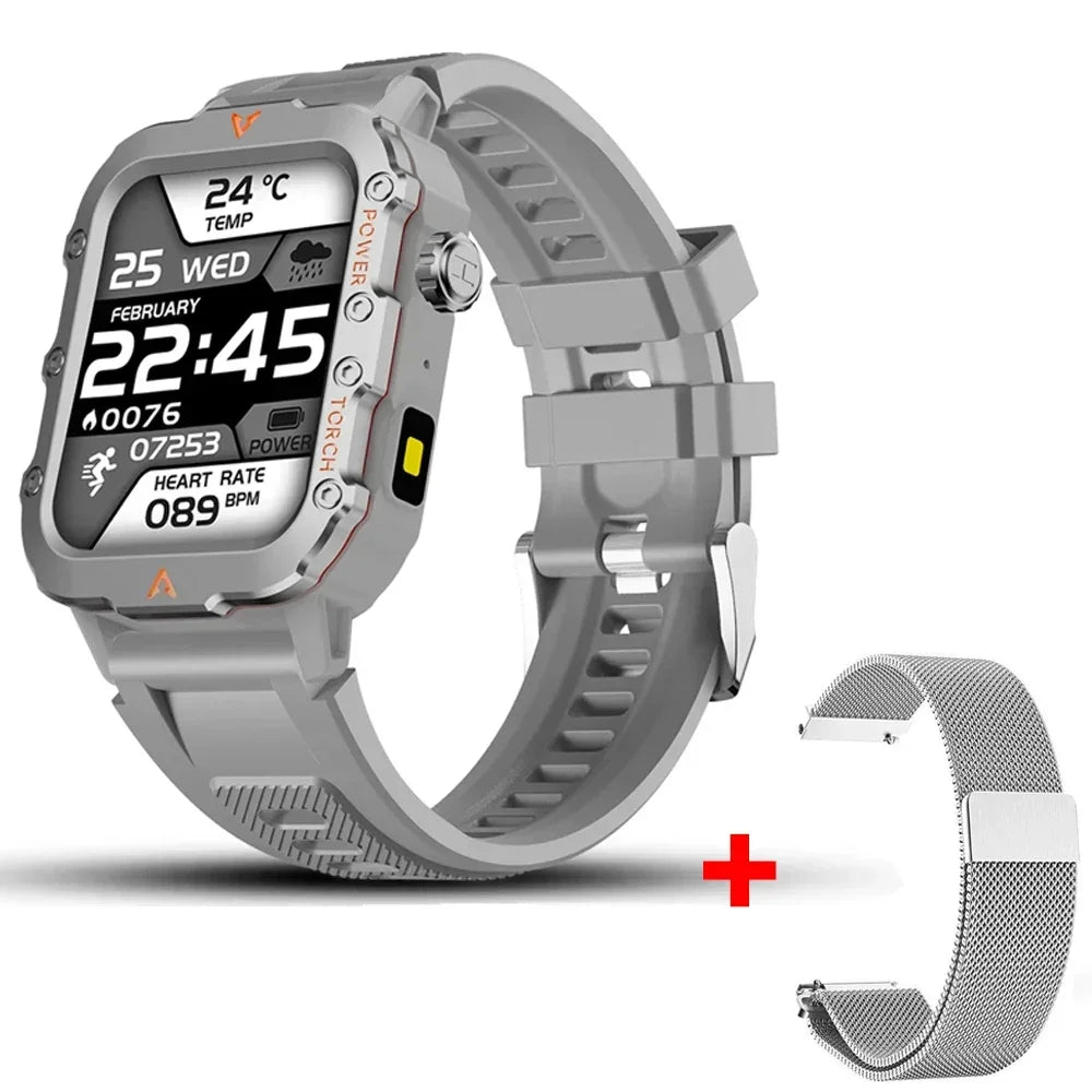 Rugged Smartwatch with Bluetooth Call & Fitness Tracker for Men & Women - Realgroupuae