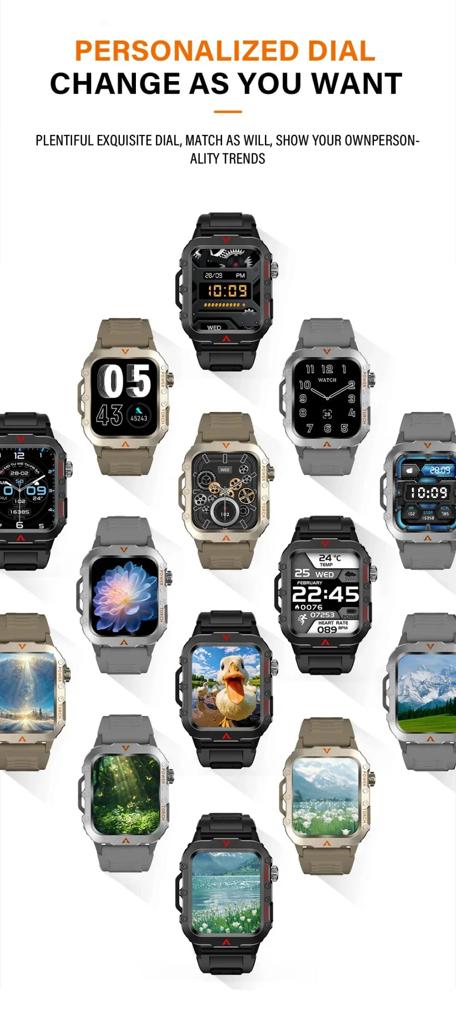 Rugged Smartwatch with Bluetooth Call & Fitness Tracker for Men & Women - Realgroupuae