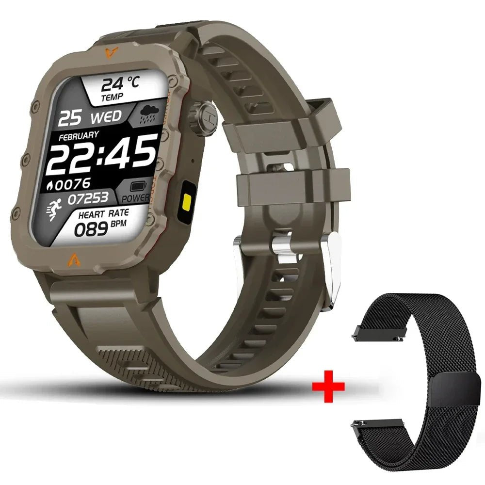 Rugged Smartwatch with Bluetooth Call & Fitness Tracker for Men & Women - Realgroupuae