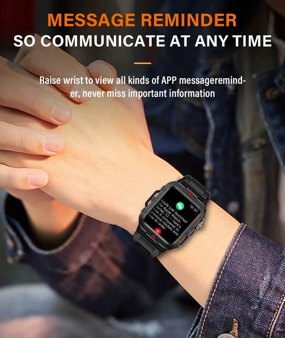Rugged Smartwatch with Bluetooth Call & Fitness Tracker for Men & Women - Realgroupuae