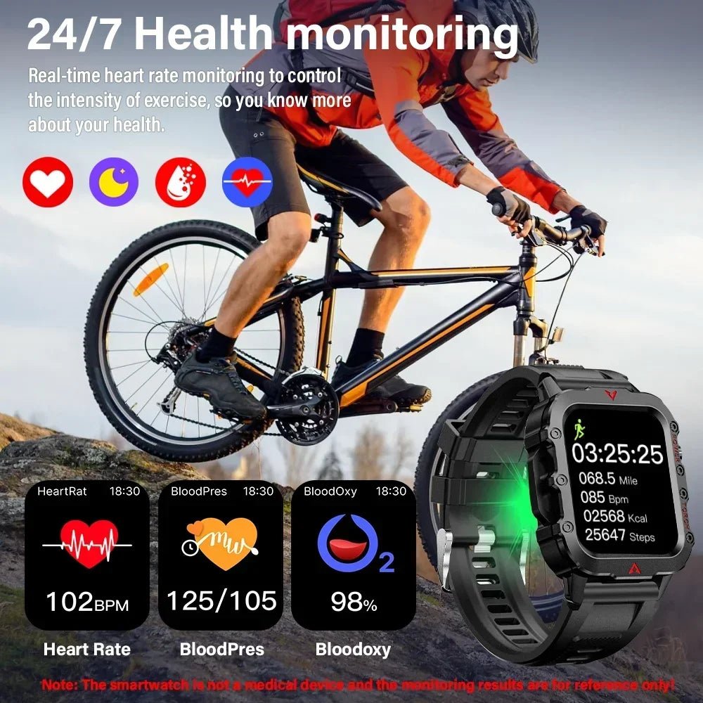 Rugged Smartwatch with Bluetooth Call & Fitness Tracker for Men & Women - Realgroupuae