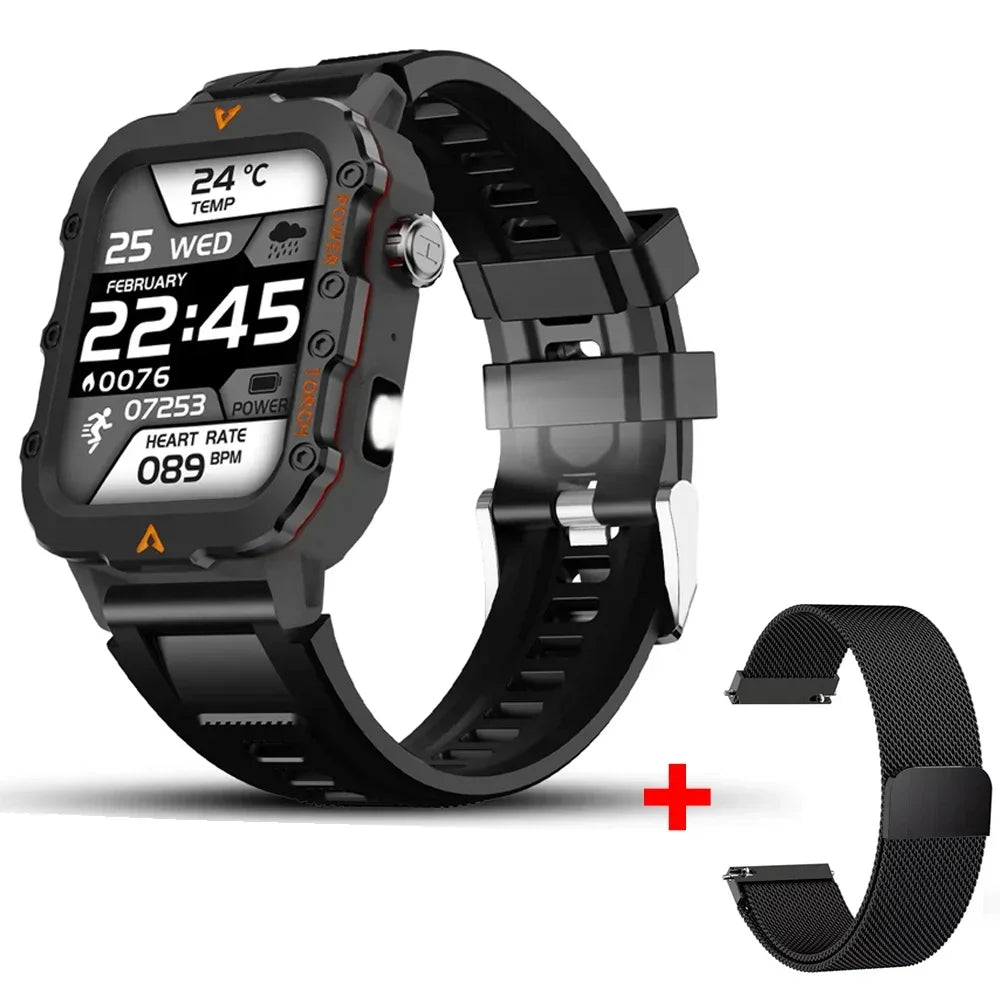 Rugged Smartwatch with Bluetooth Call & Fitness Tracker for Men & Women - Realgroupuae