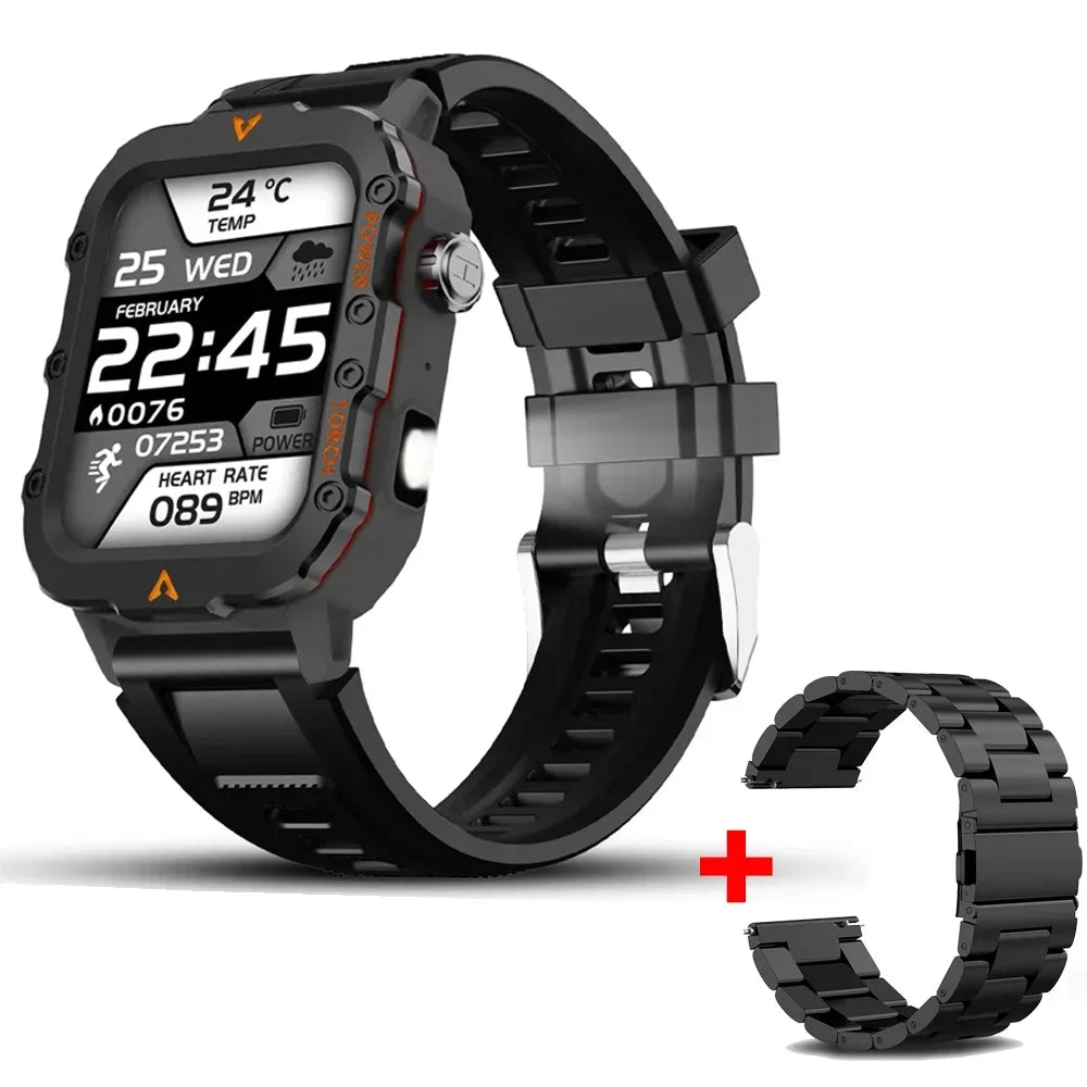 Rugged Smartwatch with Bluetooth Call & Fitness Tracker for Men & Women - Realgroupuae