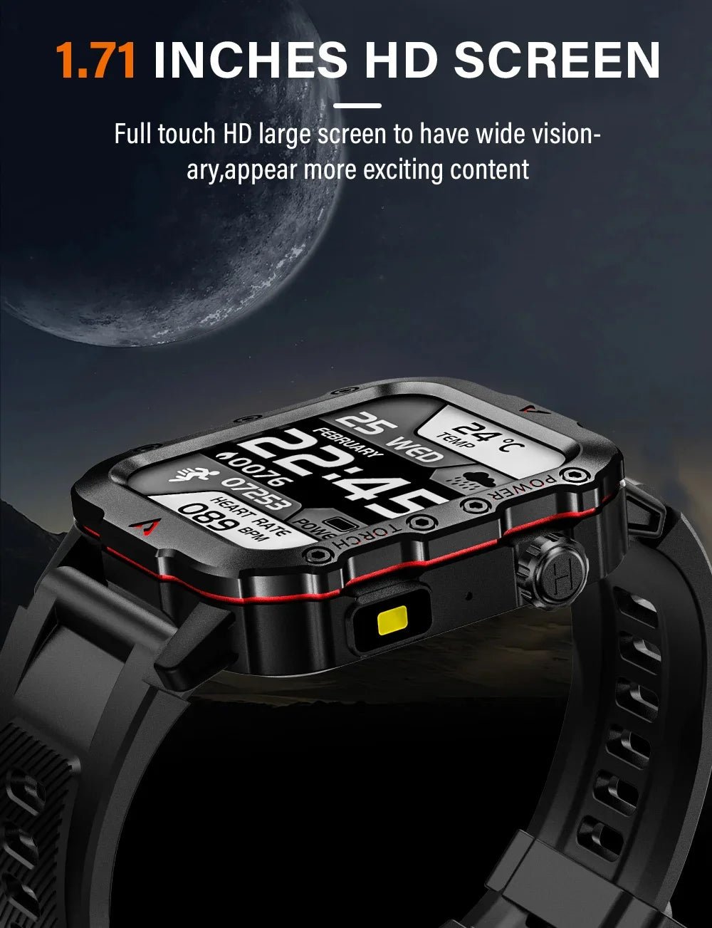 Rugged Smartwatch with Bluetooth Call & Fitness Tracker for Men & Women - Realgroupuae