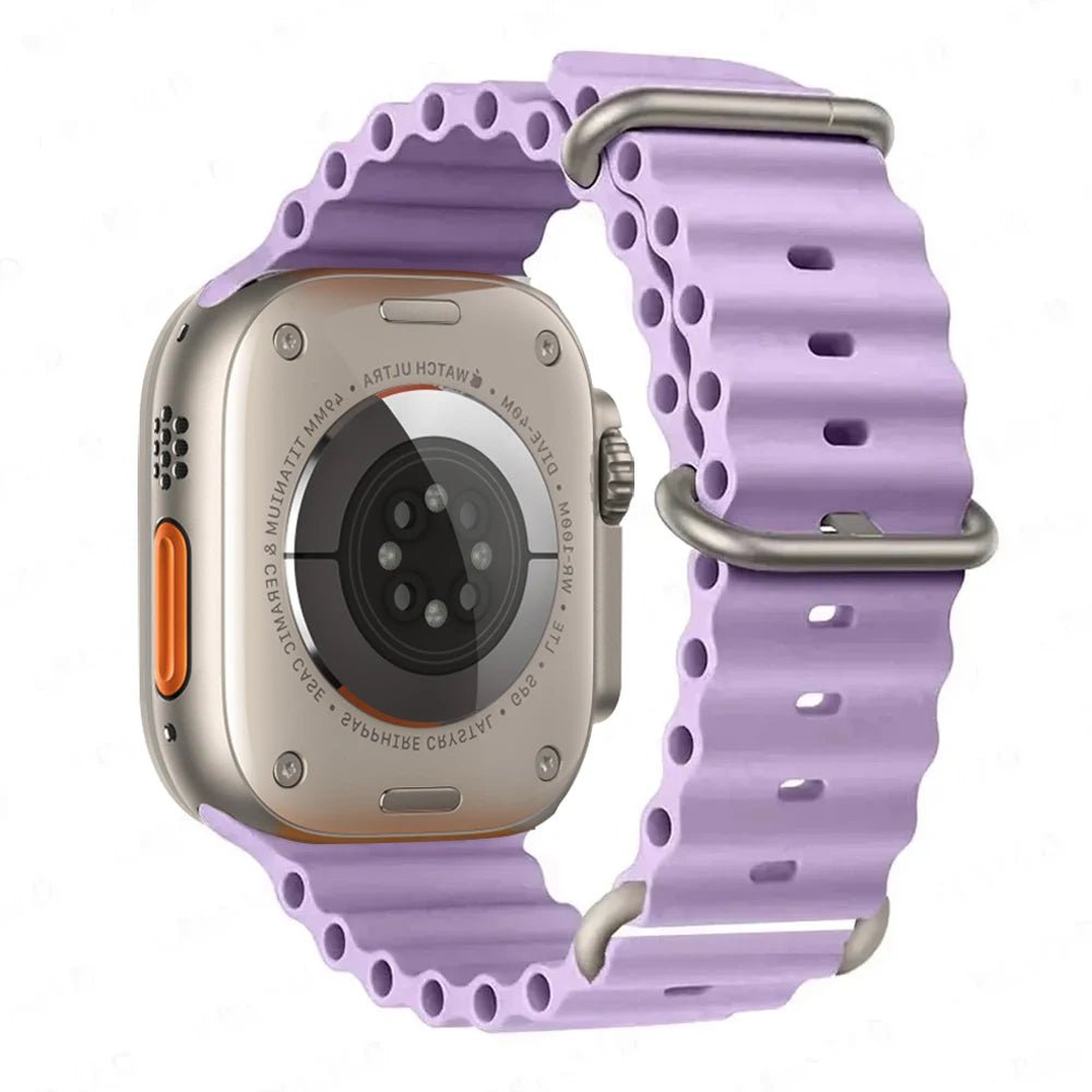 Silicone Ocean Band for Apple Watch 40mm - 49mm, Sport Strap & Bracelet - Realgroupuae