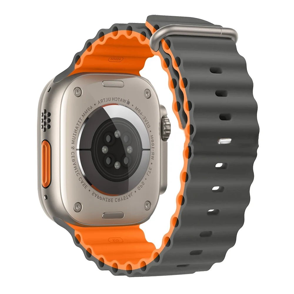 Silicone Ocean Band for Apple Watch 40mm - 49mm, Sport Strap & Bracelet - Realgroupuae