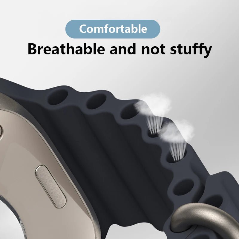 Silicone Ocean Band for Apple Watch 40mm - 49mm, Sport Strap & Bracelet - Realgroupuae