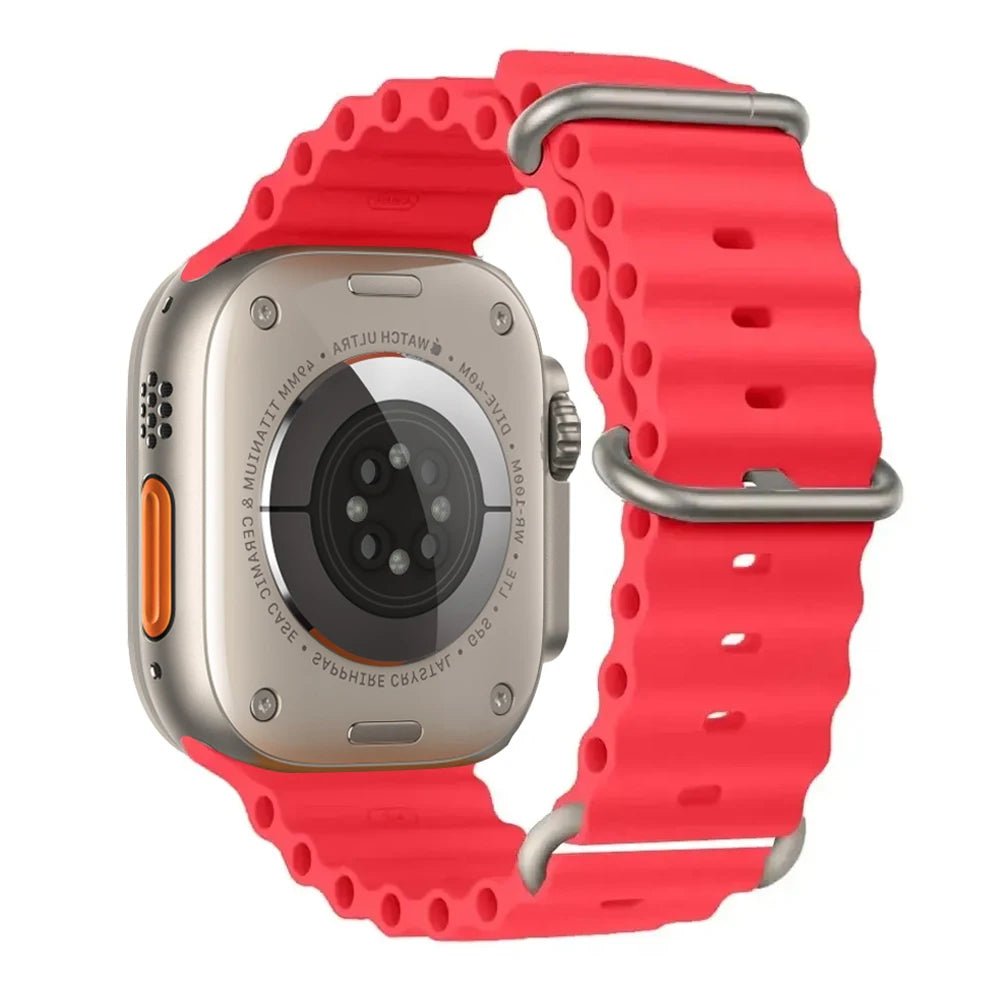 Silicone Ocean Band for Apple Watch 40mm - 49mm, Sport Strap & Bracelet - Realgroupuae