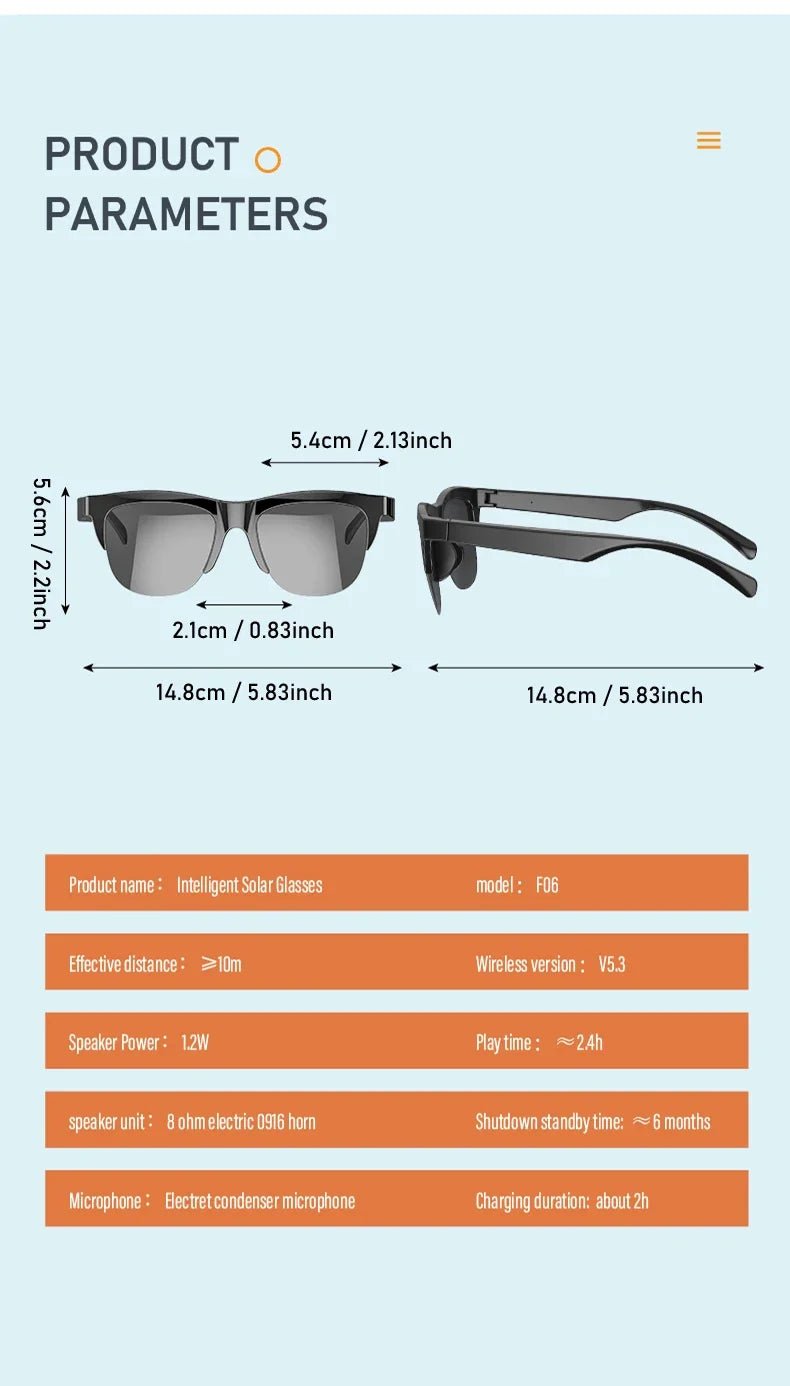 Smart Bluetooth Sunglasses | Music & Call - Ready UV Protection - Real Group UAE