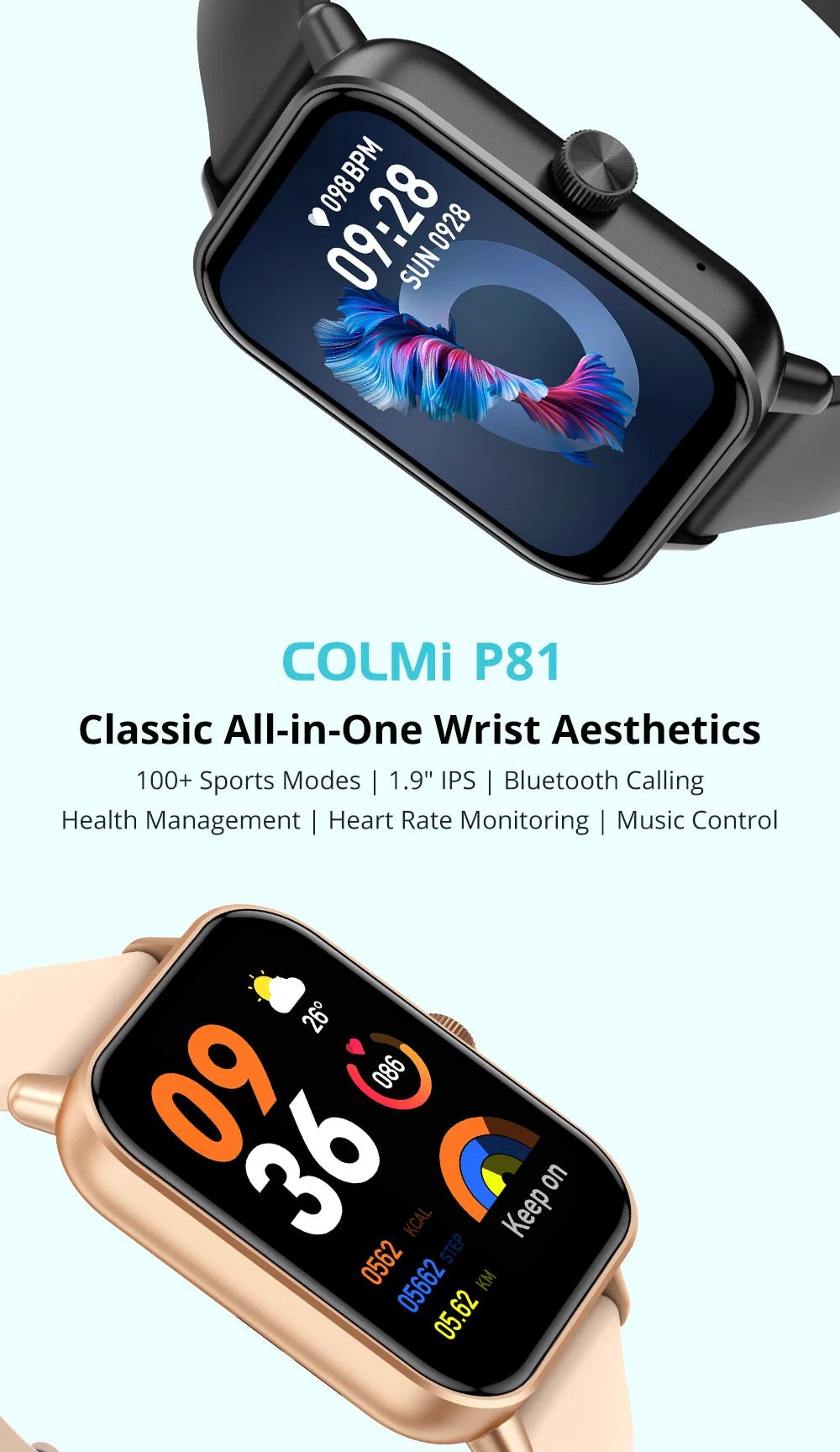 Smart Watch 1.9" Screen | Heart Rate & Health Monitor | Bluetooth - Real Group UAE