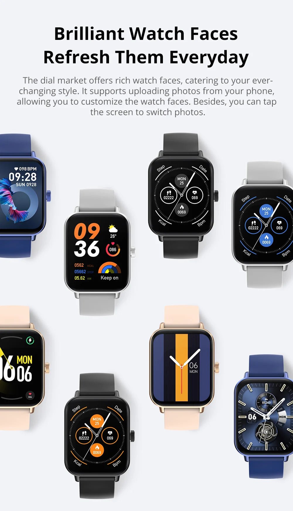 Smart Watch 1.9" Screen | Heart Rate & Health Monitor | Bluetooth - Real Group UAE