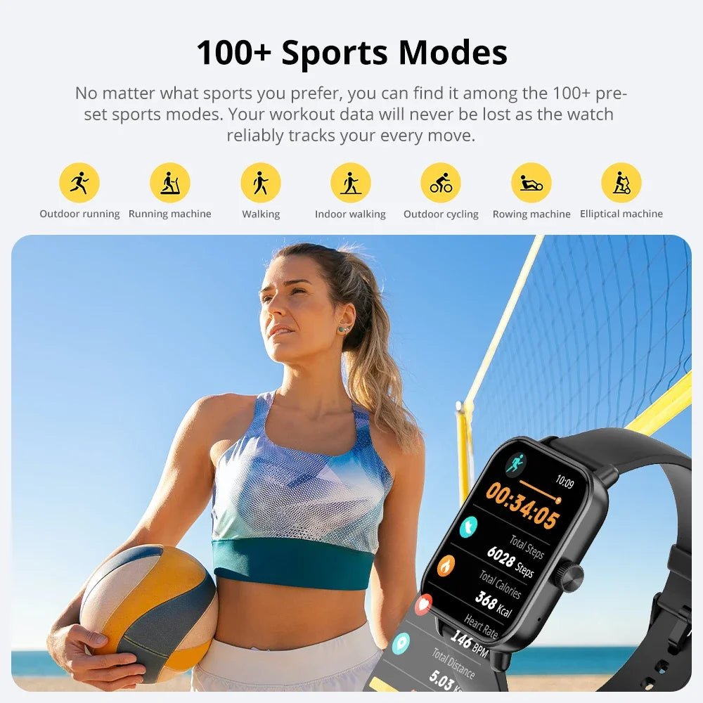 Smart Watch 1.9" Screen | Heart Rate & Health Monitor | Bluetooth - Real Group UAE