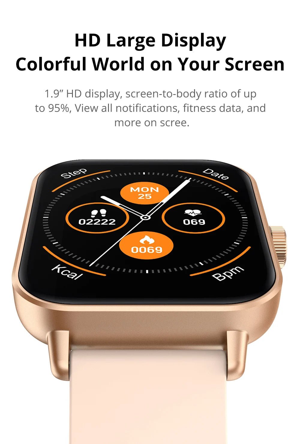 Smart Watch 1.9" Screen | Heart Rate & Health Monitor | Bluetooth - Real Group UAE