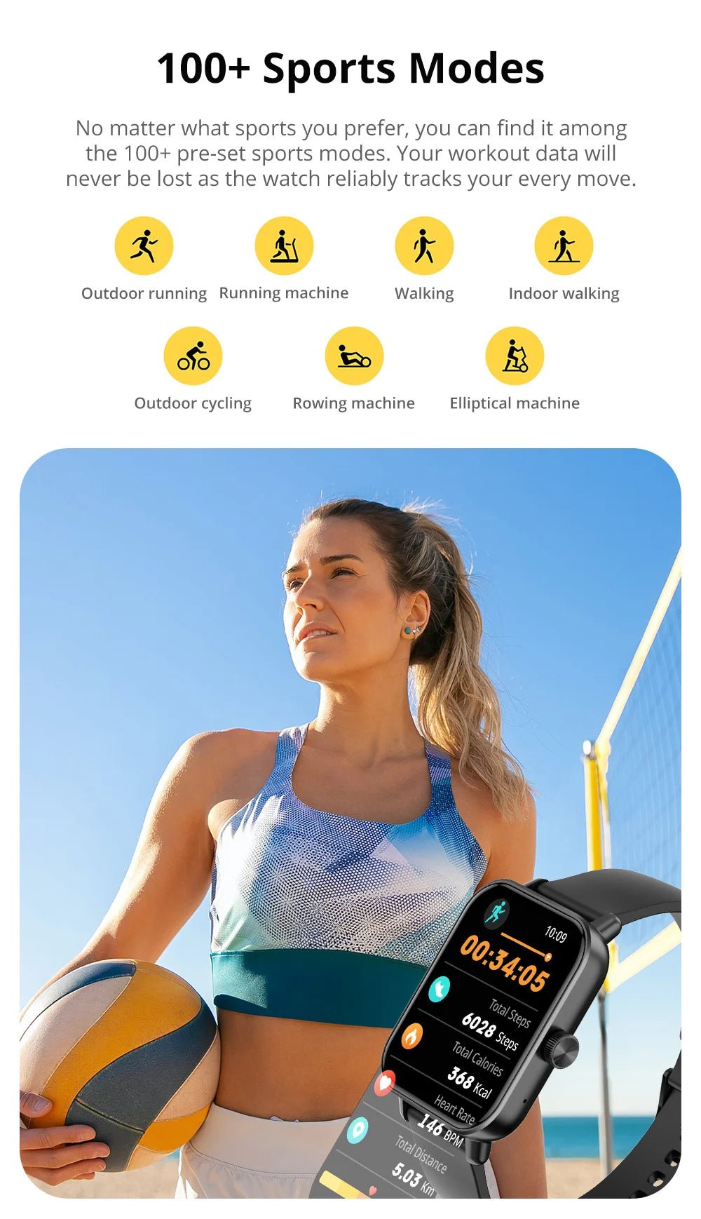 Smart Watch 1.9" Screen | Heart Rate & Health Monitor | Bluetooth - Real Group UAE