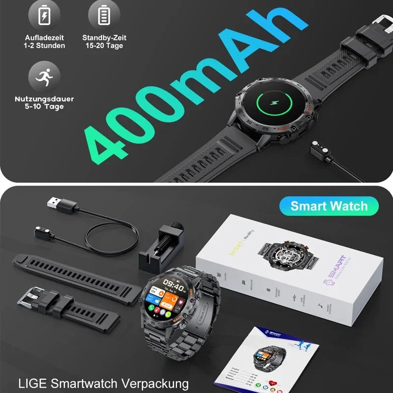 Smartwatch with AMOLED Display, Bluetooth Calling & Waterproof Build - Realgroupuae
