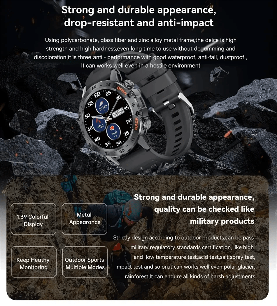 Smartwatch with AMOLED Display, Bluetooth Calling & Waterproof Build - Realgroupuae