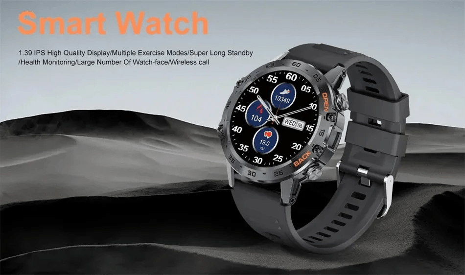 Smartwatch with AMOLED Display, Bluetooth Calling & Waterproof Build - Realgroupuae