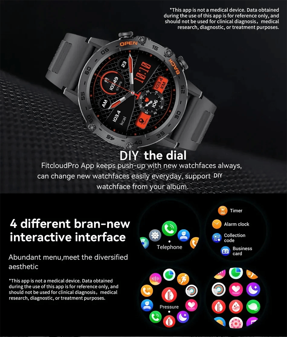 Smartwatch with AMOLED Display, Bluetooth Calling & Waterproof Build - Realgroupuae