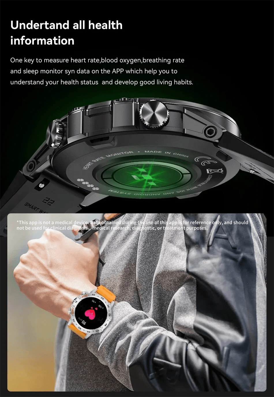 Smartwatch with AMOLED Display, Bluetooth Calling & Waterproof Build - Realgroupuae
