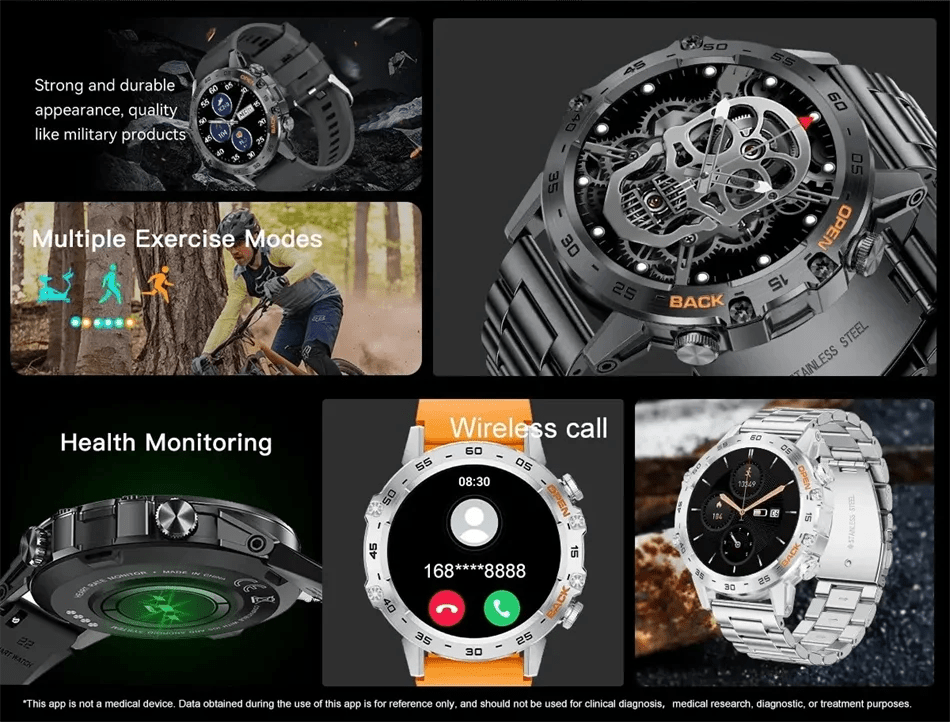 Smartwatch with AMOLED Display, Bluetooth Calling & Waterproof Build - Realgroupuae