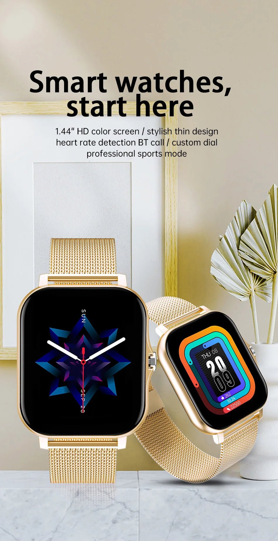 Smartwatch with Bluetooth Call, Blood Oxygen/Pressure Monitoring - Real Group UAE