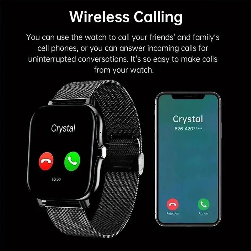 Smartwatch with Bluetooth Call, Blood Oxygen/Pressure Monitoring - Real Group UAE