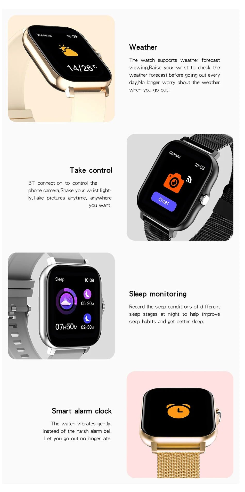 Smartwatch with Bluetooth Call, Blood Oxygen/Pressure Monitoring - Real Group UAE