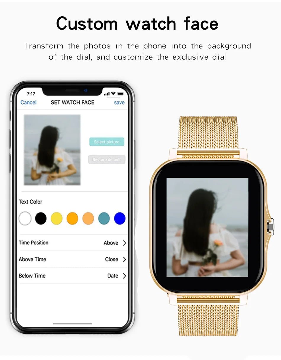 Smartwatch with Bluetooth Call, Blood Oxygen/Pressure Monitoring - Real Group UAE