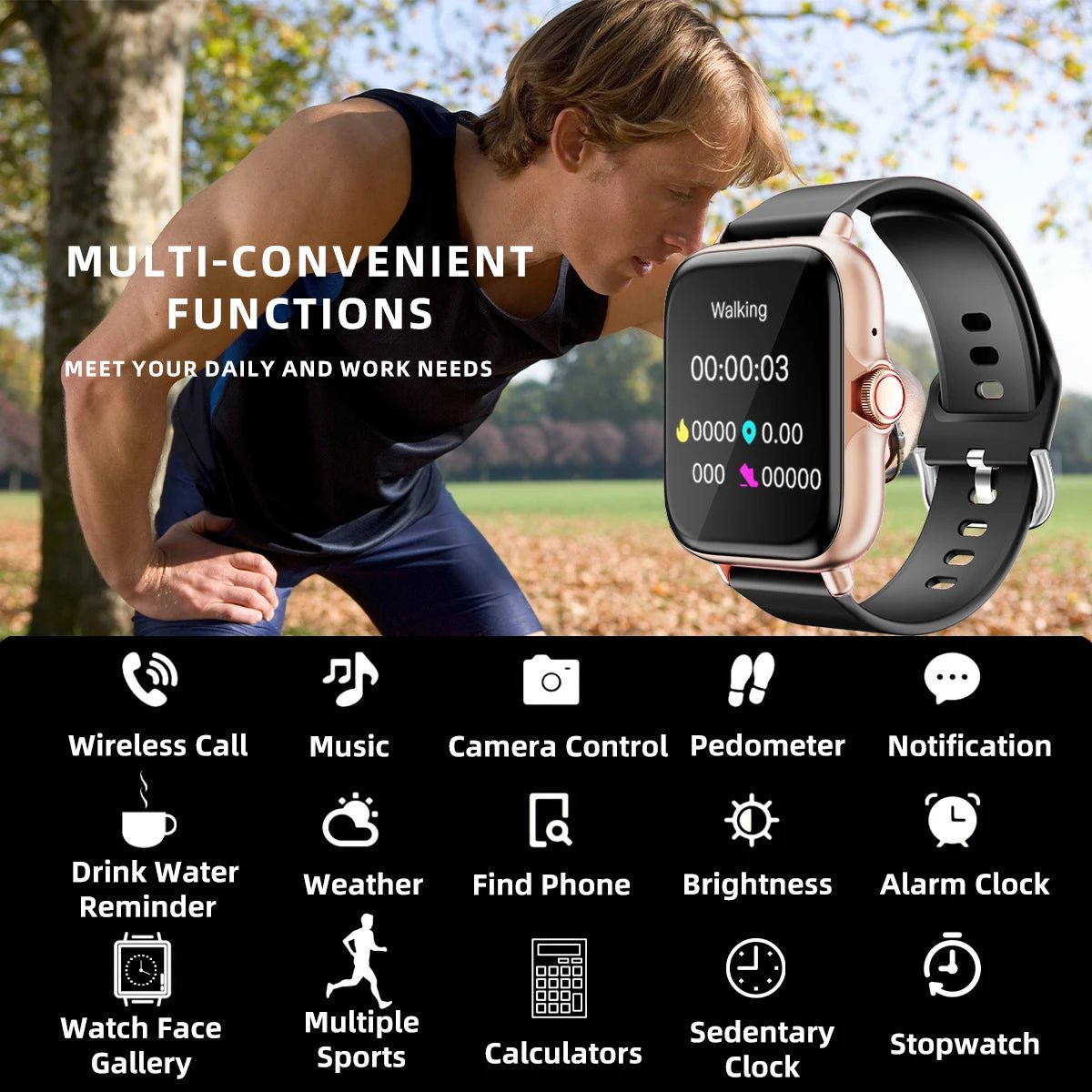 Smartwatch with Call Answer, Fitness Tracker & Sleep Monitor - Realgroupuae