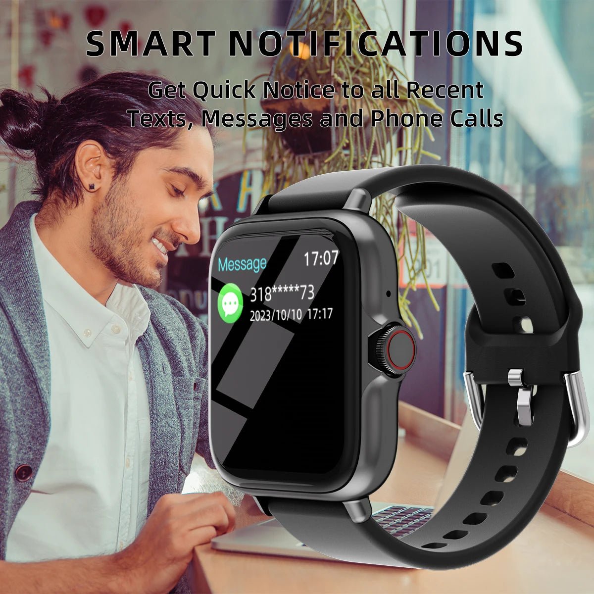 Smartwatch with Call Answer, Fitness Tracker & Sleep Monitor - Realgroupuae