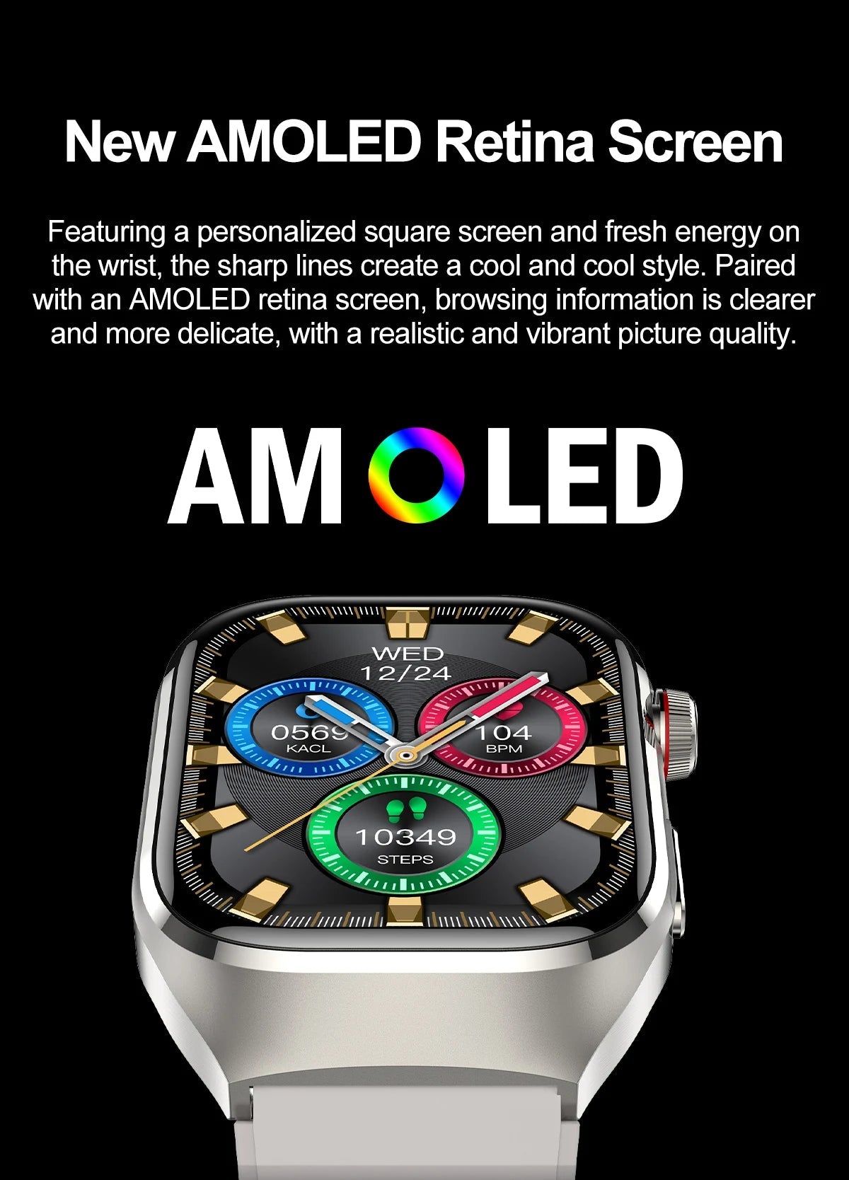 Smartwatch with Fitness Tracking | Bluetooth Call | AMOLED Screen - Real Group UAE