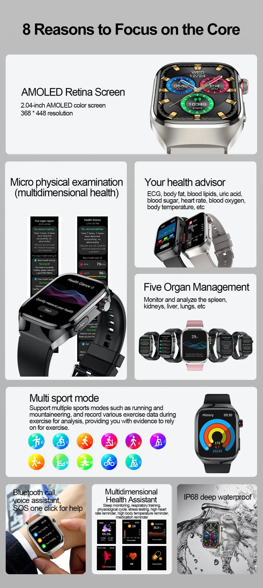 Smartwatch with Fitness Tracking | Bluetooth Call | AMOLED Screen - Real Group UAE