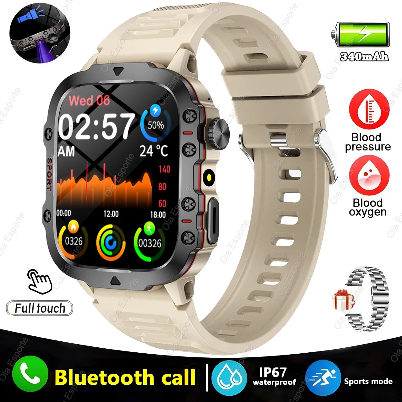 Smartwatch with GPS, Bluetooth Call & Health Tracking Display - Realgroupuae