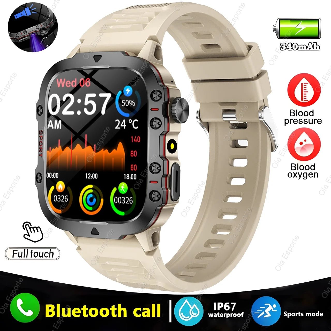 Smartwatch with GPS, Bluetooth Call & Health Tracking Display - Realgroupuae