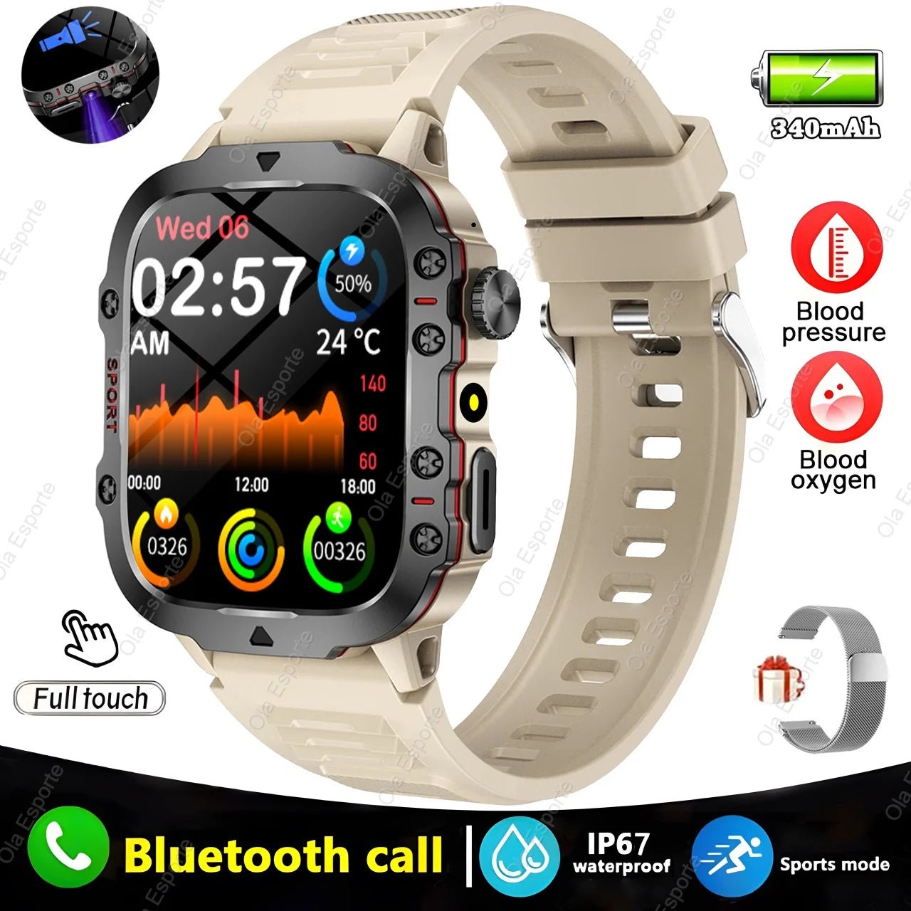 Smartwatch with GPS, Bluetooth Call & Health Tracking Display - Realgroupuae