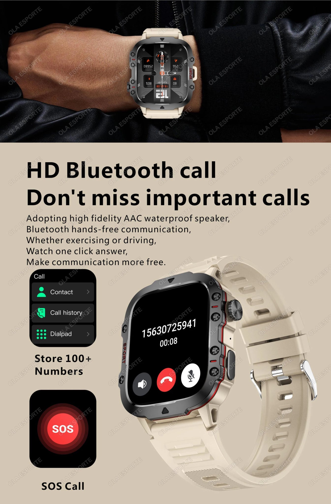 Smartwatch with GPS, Bluetooth Call & Health Tracking Display - Realgroupuae