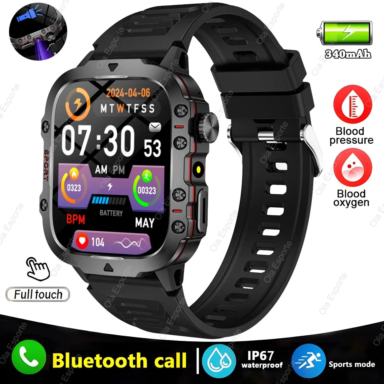 Smartwatch with GPS, Bluetooth Call & Health Tracking Display - Realgroupuae