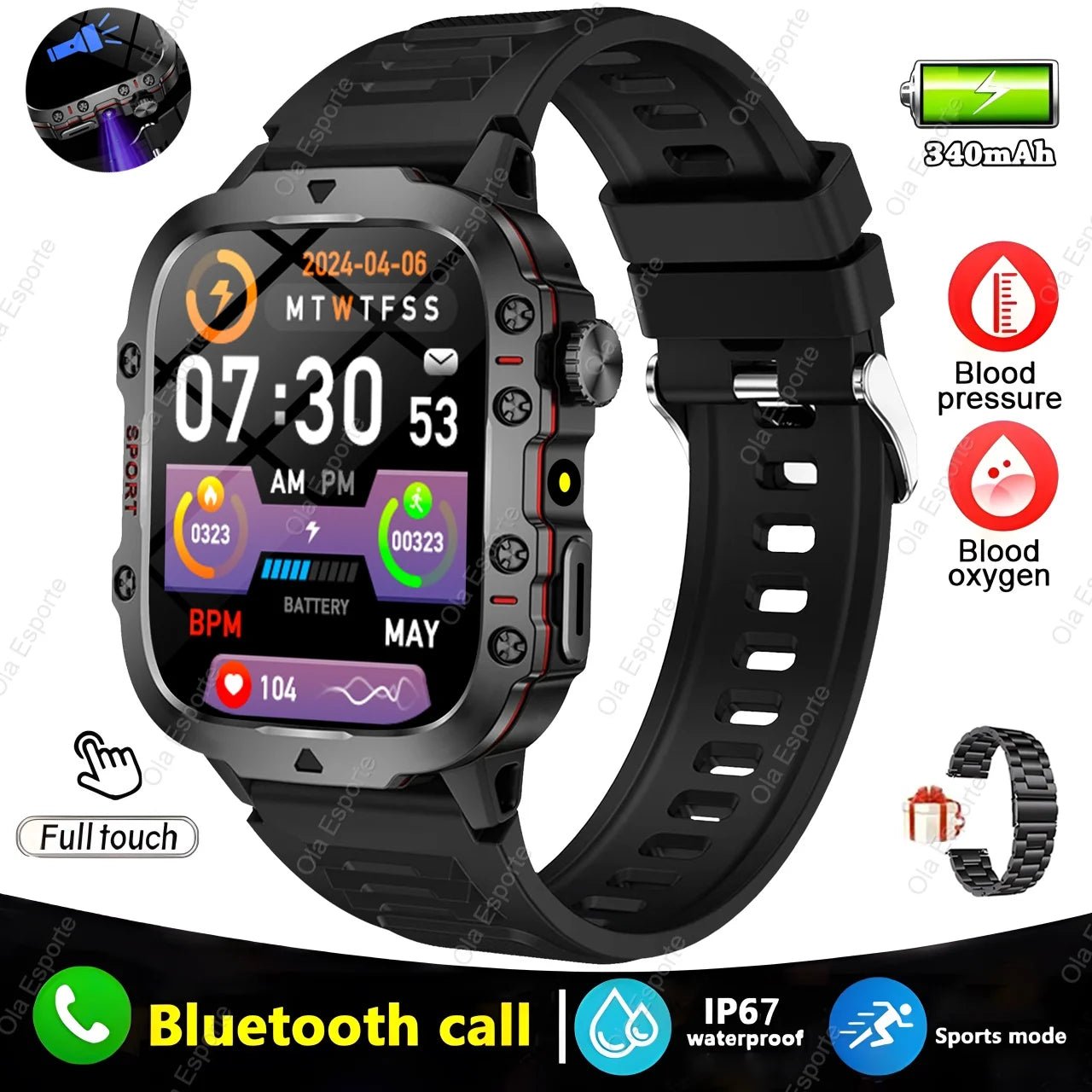 Smartwatch with GPS, Bluetooth Call & Health Tracking Display - Realgroupuae