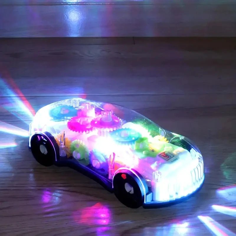 Transparent Gear Toy Car with Colorful Lights and Electric Music - Real Group