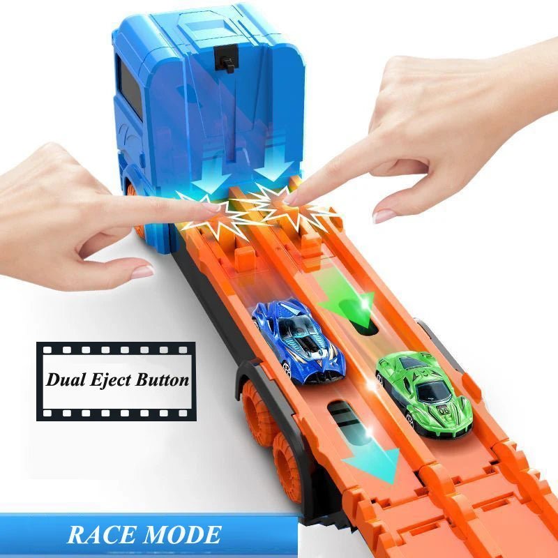Transporter Truck with Folding Track – Ultimate Racing Fun for Kids - Real Group