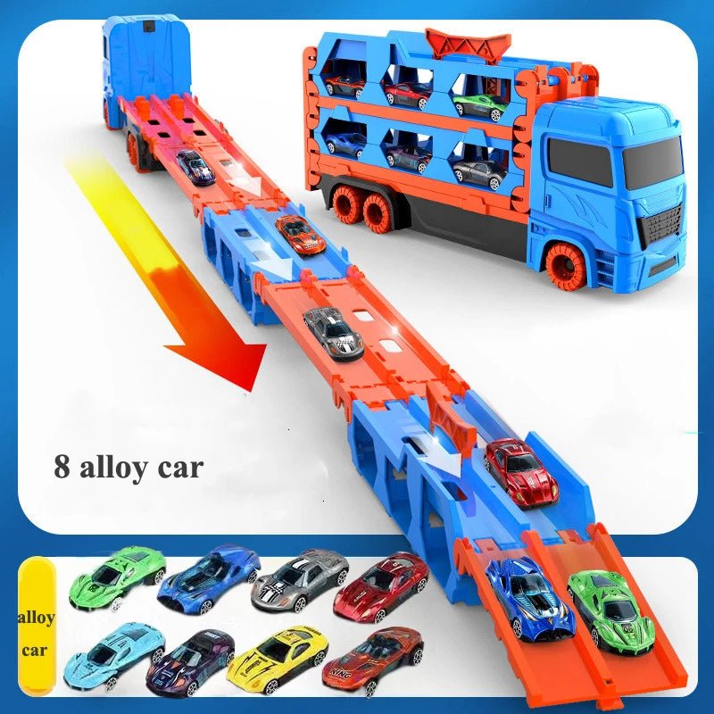 Transporter Truck with Folding Track – Ultimate Racing Fun for Kids - Real Group