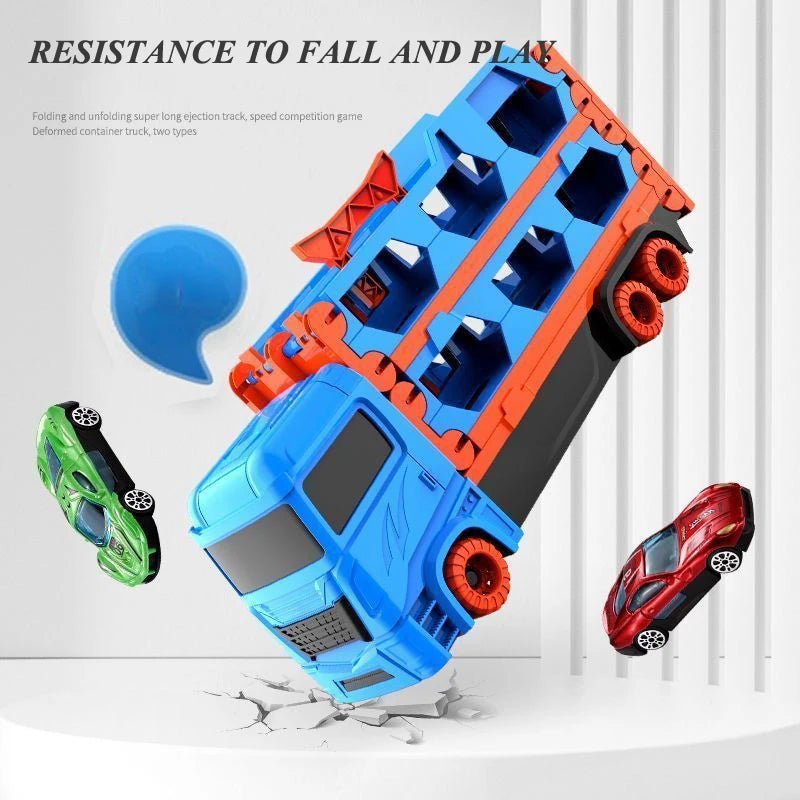Transporter Truck with Folding Track – Ultimate Racing Fun for Kids - Real Group
