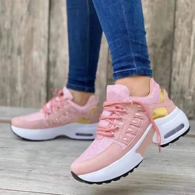Women's Chunky Platform Sneakers | Breathable Mesh Walking Shoes - Real Group UAE