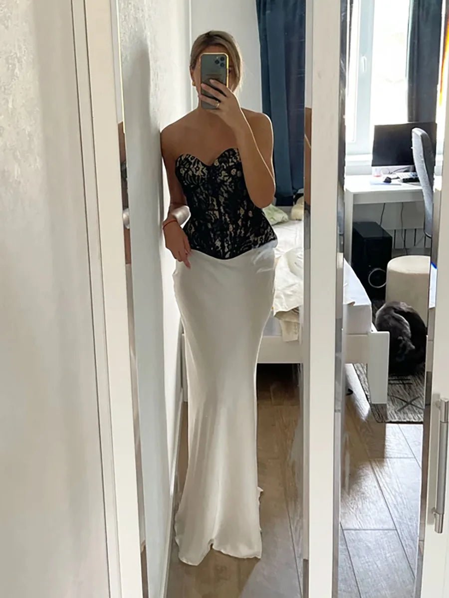 Women’s Satin Maxi Skirt | High Waist Fishtail Skirt | Elegant Summer Style - Real Group UAE