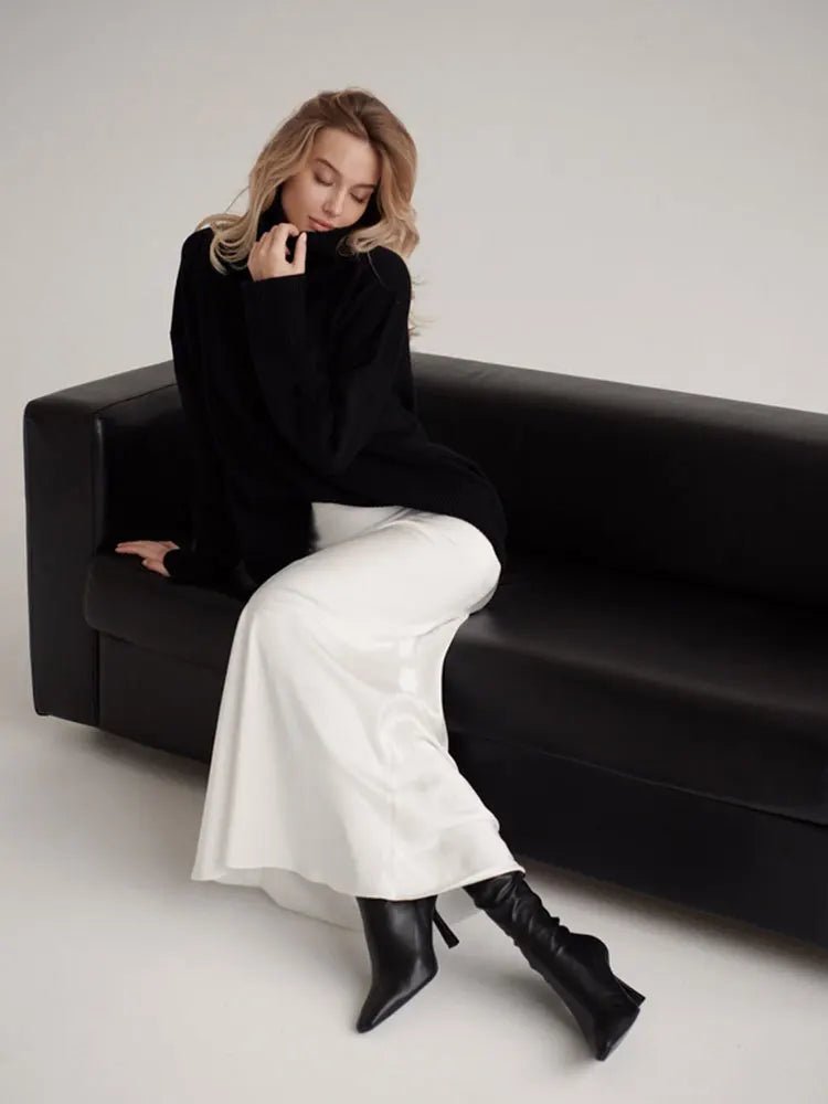 Women’s Satin Maxi Skirt | High Waist Fishtail Skirt | Elegant Summer Style - Real Group UAE
