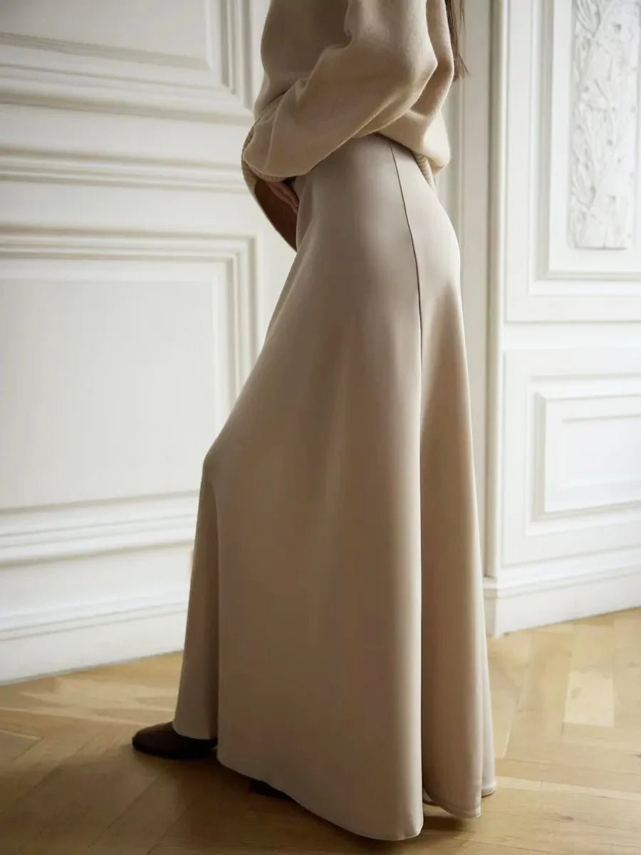 Women’s Satin Maxi Skirt | High Waist Fishtail Skirt | Elegant Summer Style - Real Group UAE