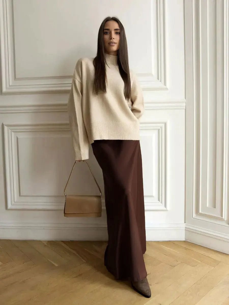 Women’s Satin Maxi Skirt | High Waist Fishtail Skirt | Elegant Summer Style - Real Group UAE