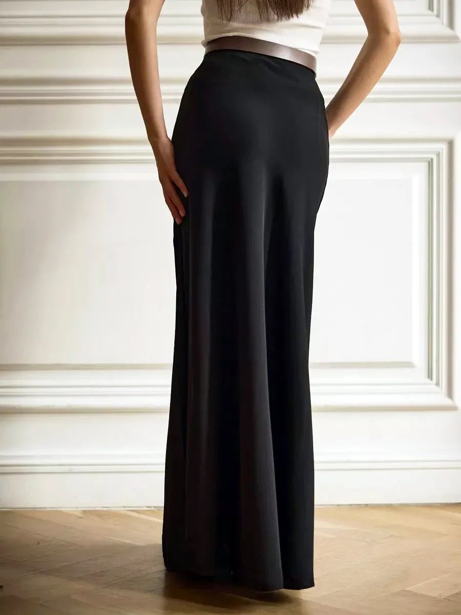Women’s Satin Maxi Skirt | High Waist Fishtail Skirt | Elegant Summer Style - Real Group UAE